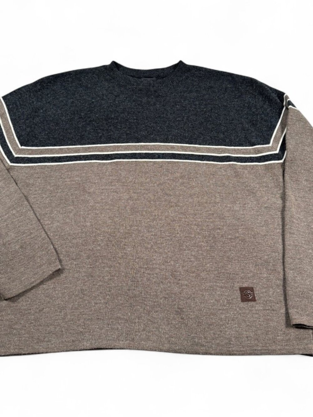 SIMS Snowboards Sweater XL Brown Knit Pullover Vintage Made in USA